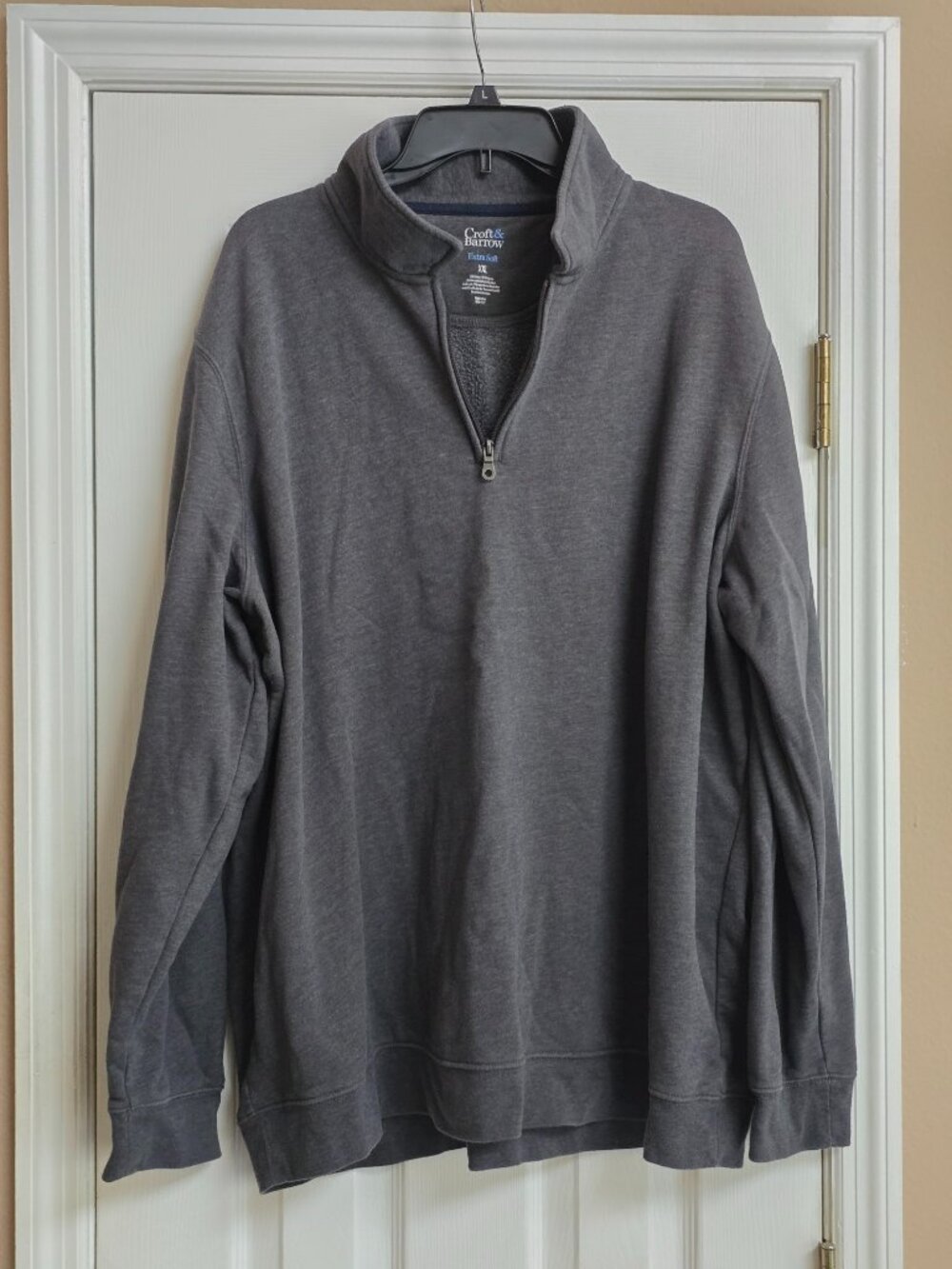 Croft & Barrow Men's Extra Soft 1/4 Zip Sweater Dark Gray Pullover - XXL